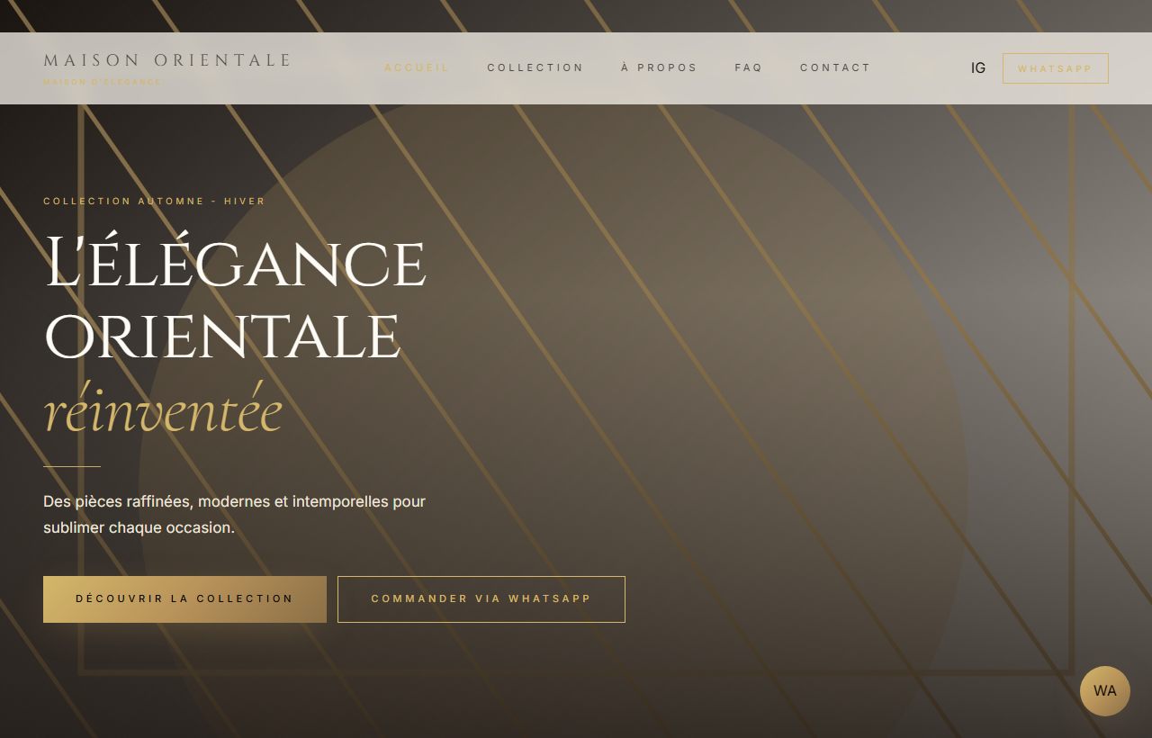 Aperçu du site Maison Orientale